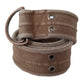 Beige Leather Logo Belt Sling Cintura Buckle Belt