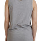 Elegant Gray Cotton Tank Tee with Chic Print