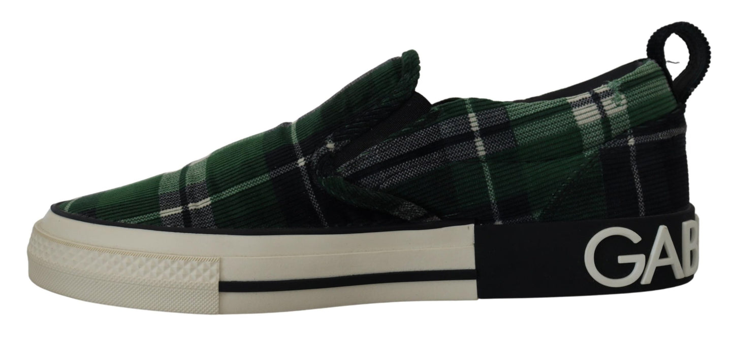 Elegant Velvet Green Loafers Sneakers