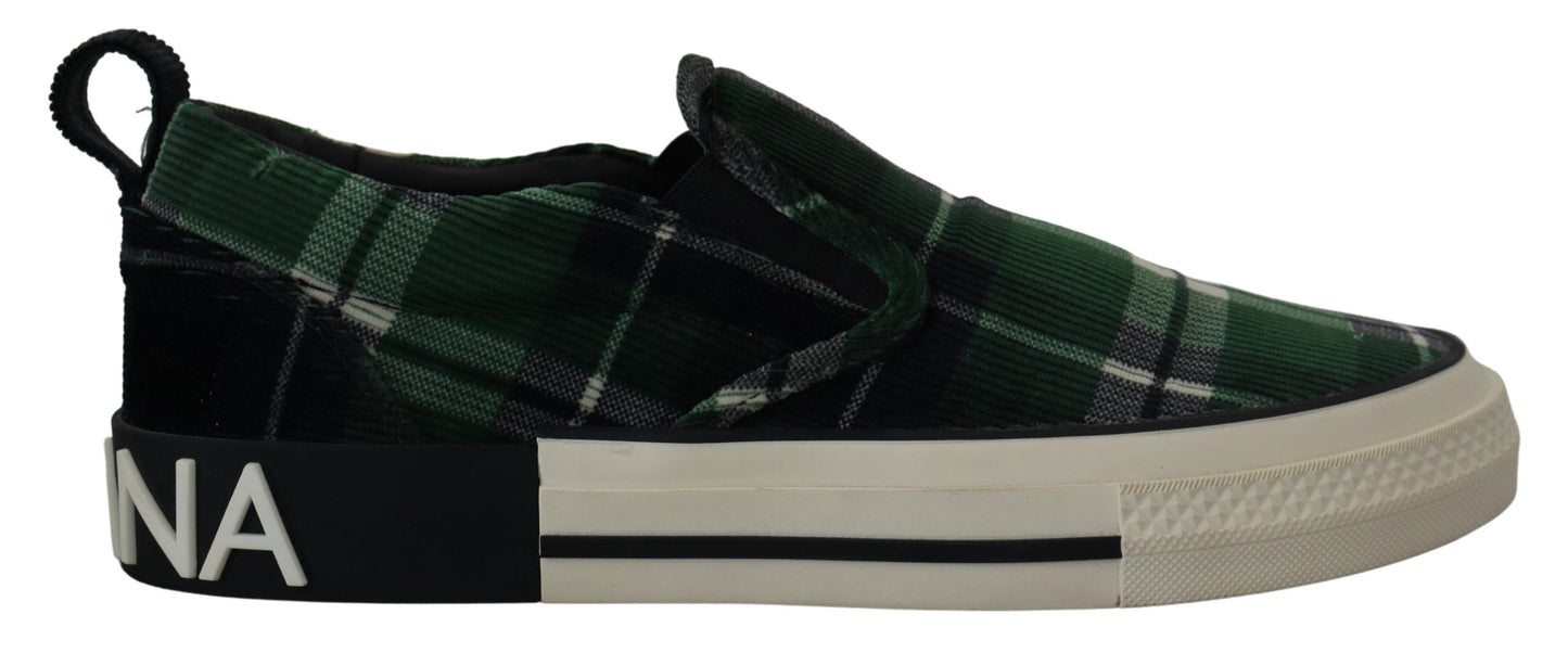 Elegant Velvet Green Loafers Sneakers