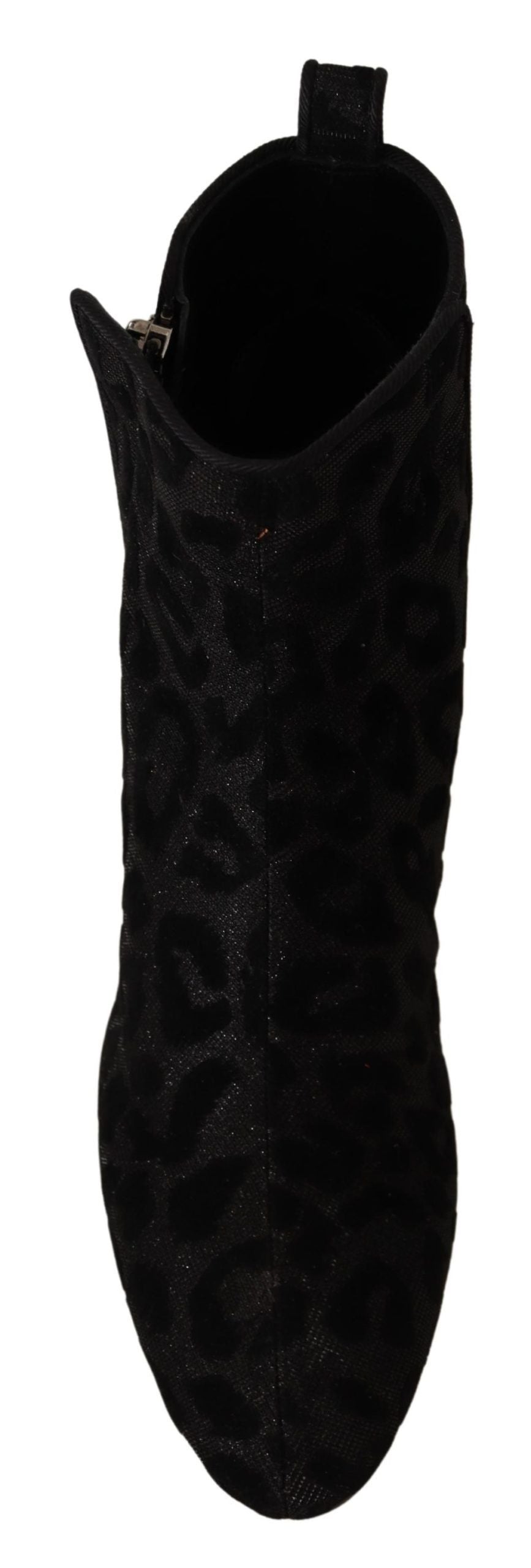 Elegant Black Leopard Night Ankle Boots