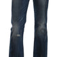 Elegant Mid Waist Boot Cut Denim Pants