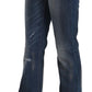 Elegant Mid Waist Boot Cut Denim Pants