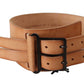 Elegant Light Brown Leather Belt