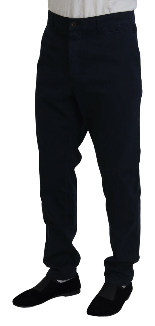 Blue Cotton Dress Formal Men Pants