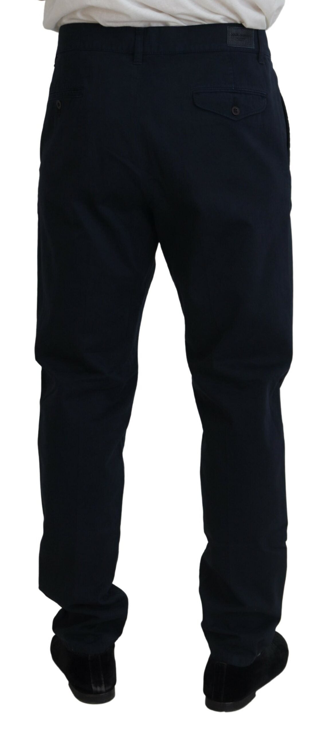 Blue Cotton Dress Formal Men Pants