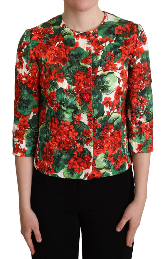 Exquisite Floral Brocade Blazer Coat