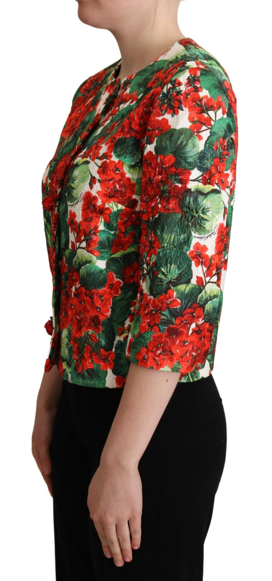 Exquisite Floral Brocade Blazer Coat