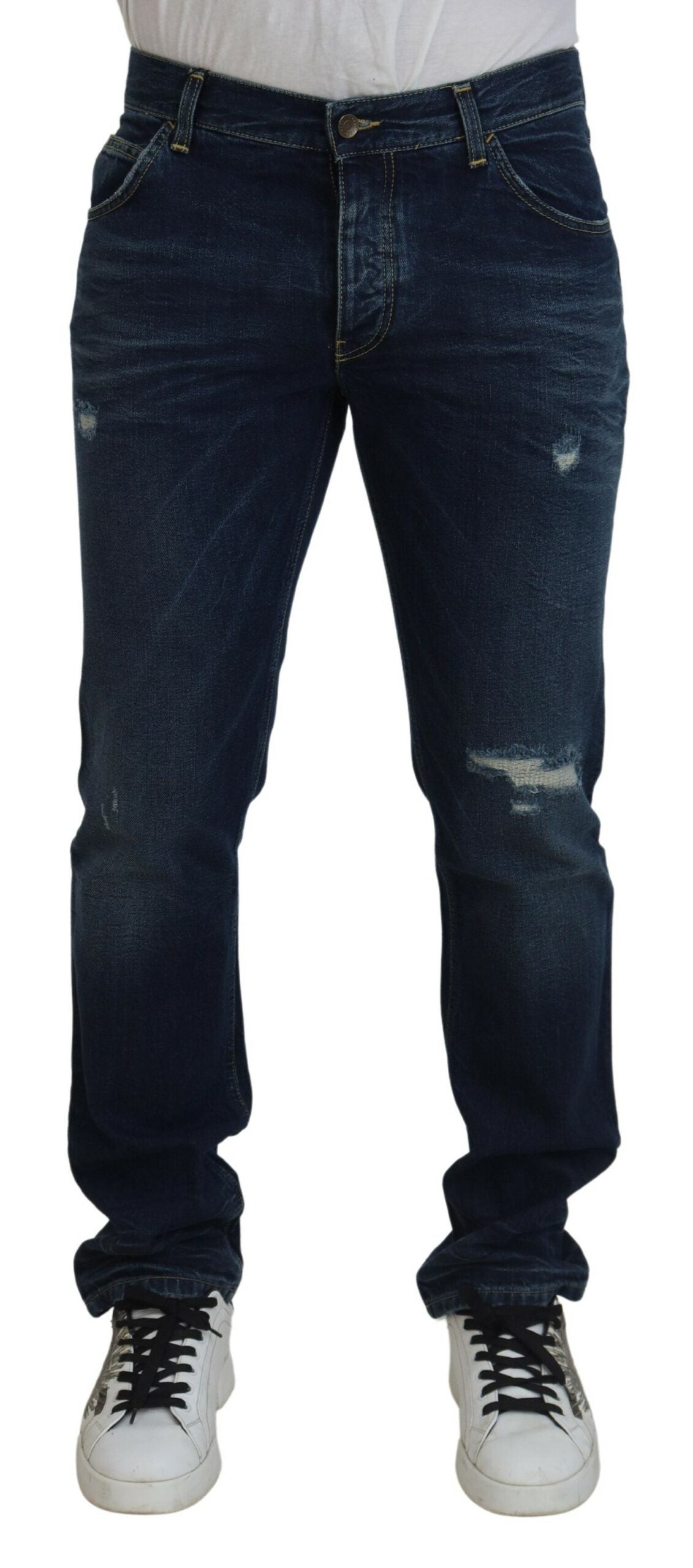 Exquisite Straight Fit Washed Denim Jeans