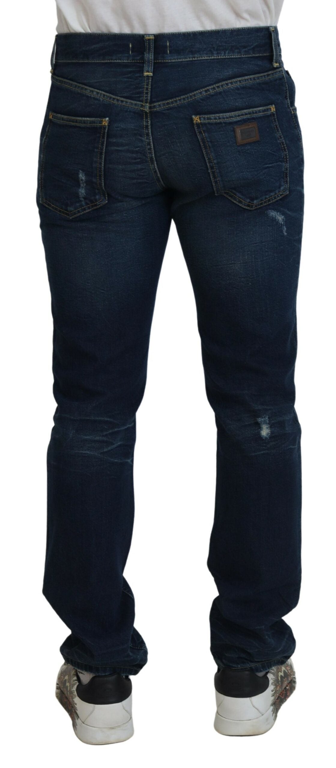 Exquisite Straight Fit Washed Denim Jeans