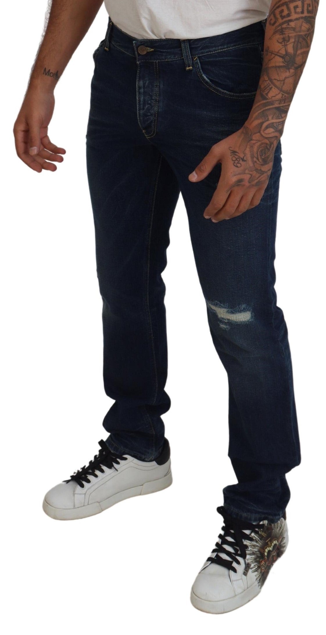 Exquisite Straight Fit Washed Denim Jeans