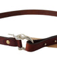 Brown Leather Luxury Slim Buckle Belt