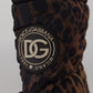 Brown Leopard Boots Padded Mid Calf Shoes