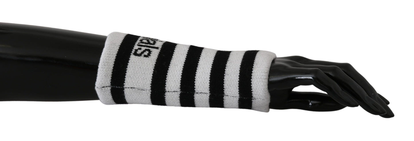 Chic Monochrome Wool Arm Warmers