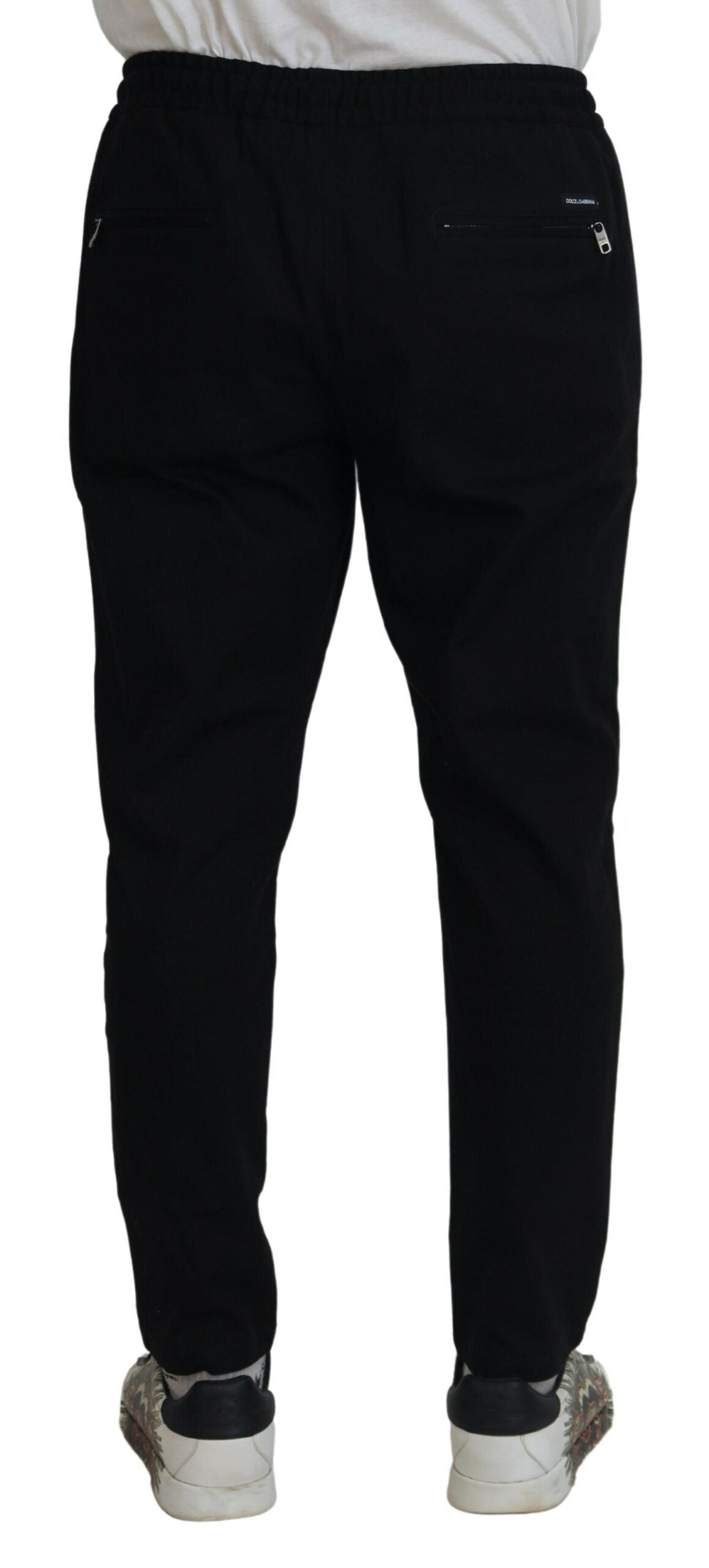 Elegant Black Jogger Pants with Logo Detail