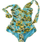 Chic Floral Print One-Piece Swimsuit