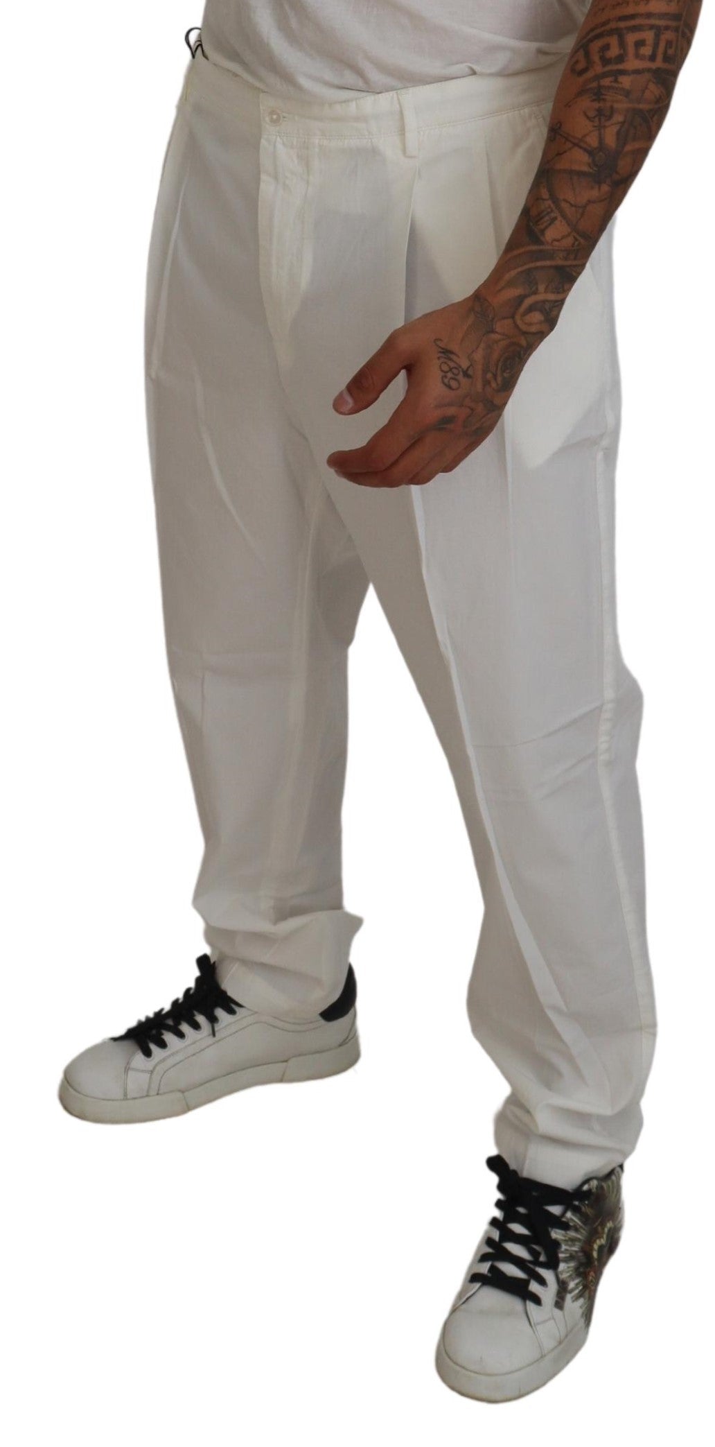 White Cotton Dress Formal Men Pants