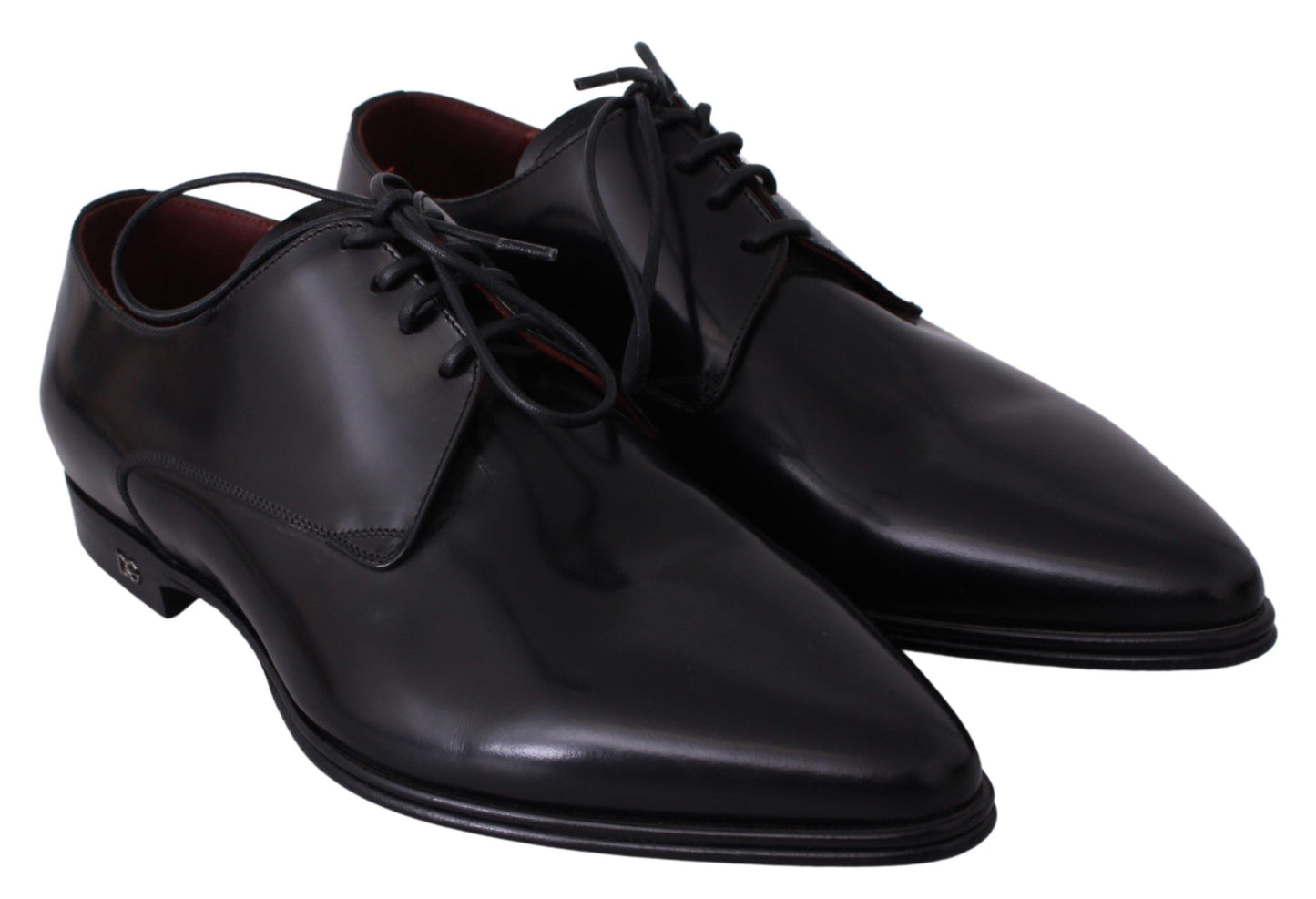 Elegant Black Leather Derby Dress Shoes