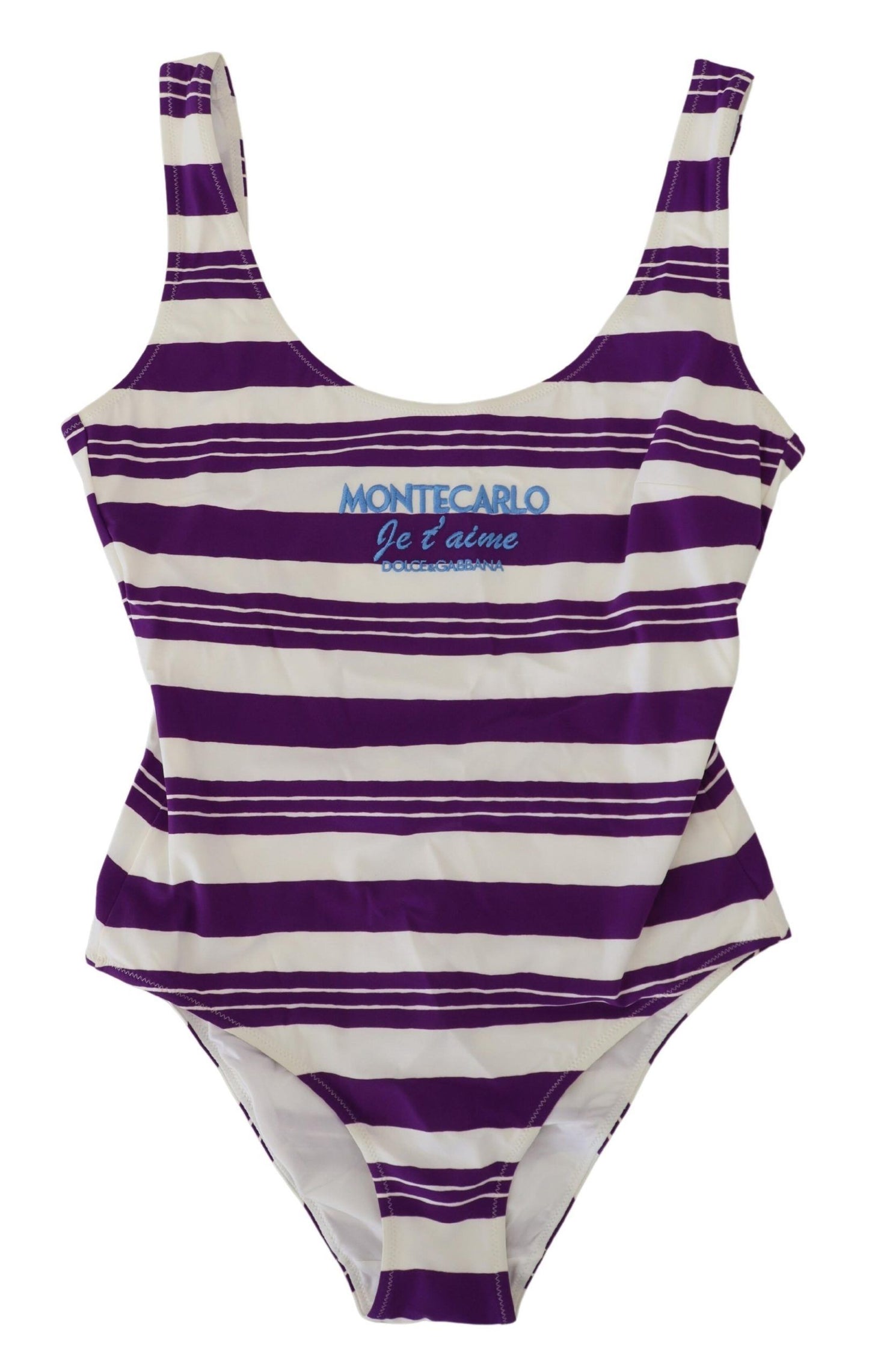 Chic Purple Striped One-Piece Swimsuit