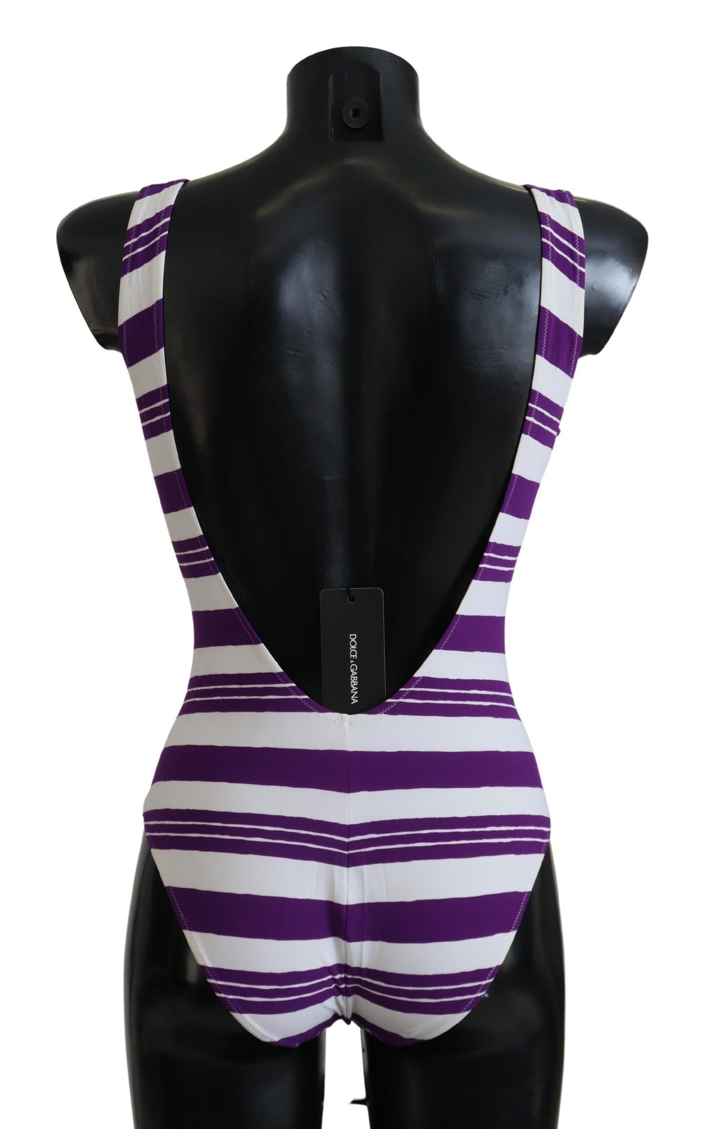 Chic Purple Striped One-Piece Swimsuit