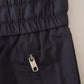 Dark Blue Cotton Zipper Jogger Pants