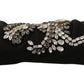 Elegant Crystal Embellished Black Gloves