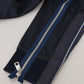 Dark Blue Cotton Zipper Jogger Pants