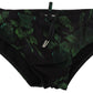 Black Tropical Swim Briefs - Svelte Comfort