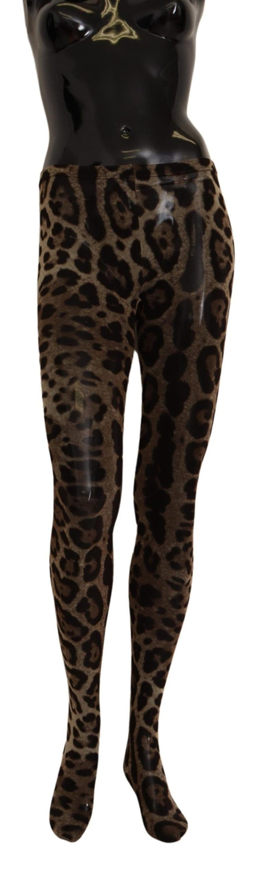 Elegant Leopard Print Nylon Tights