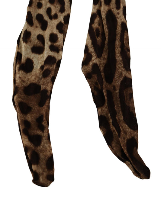 Elegant Leopard Print Nylon Tights