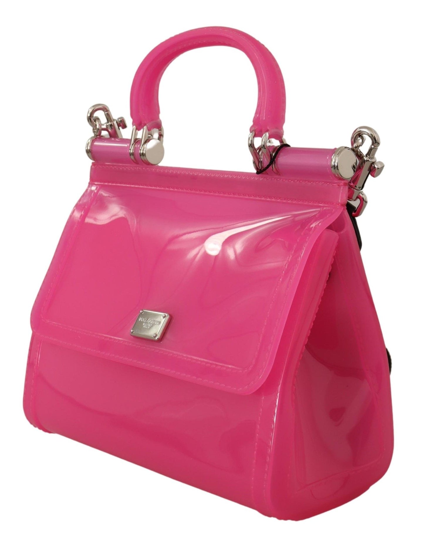 Elegant Pink Sicily PVC Shoulder Bag