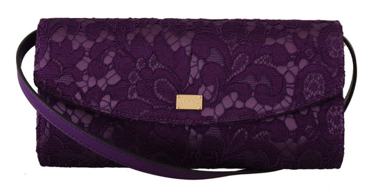 Elegant Purple Cross Body Clutch with Gold Accents