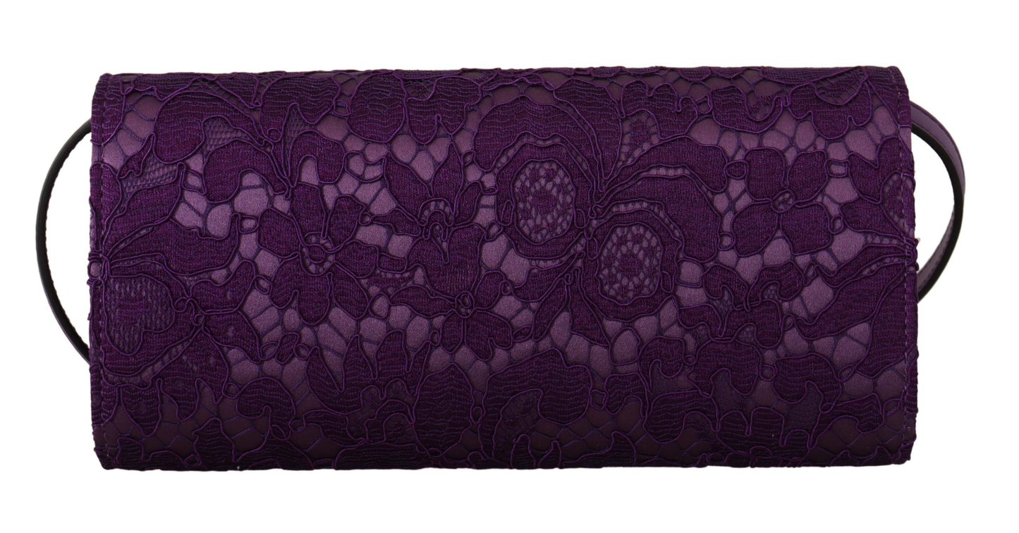 Elegant Purple Cross Body Clutch with Gold Accents