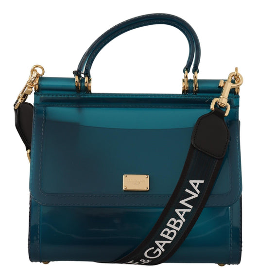 Elegant Blue Sicily PVC Shoulder Bag