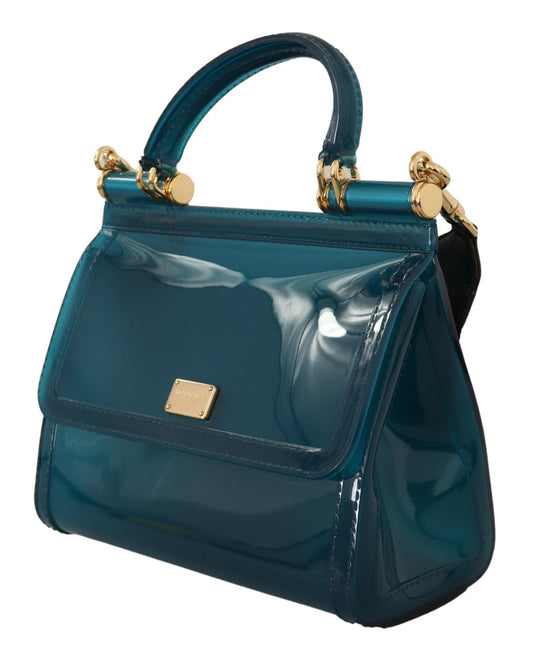 Elegant Blue Sicily PVC Shoulder Bag