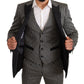Elegant Martini Black Check Three-Piece Suit