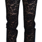 Elegant Floral Lace Front Denim