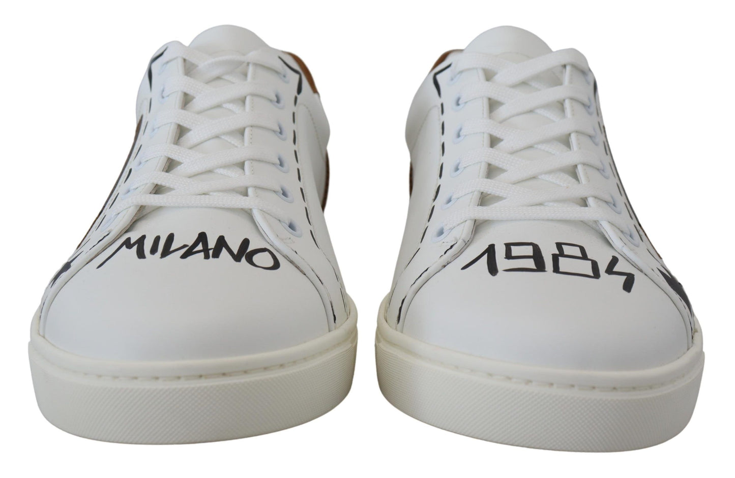 Elegant White Leather Casual Sneakers