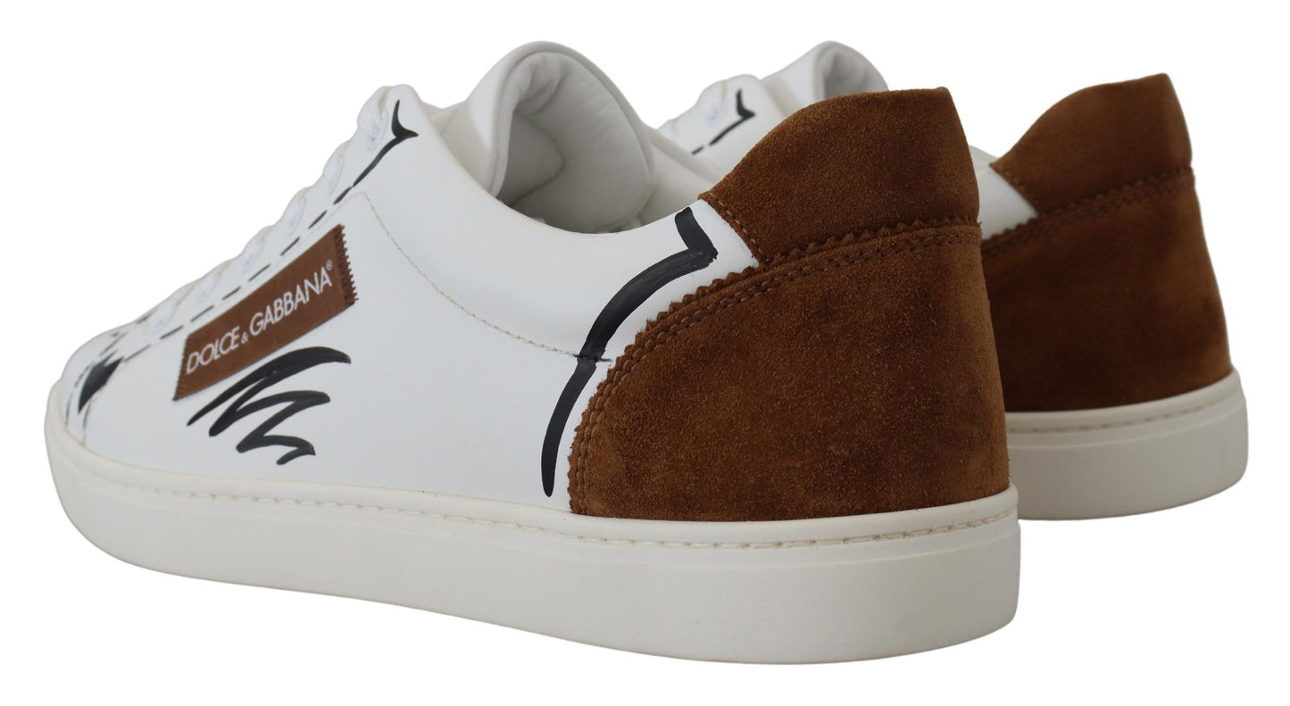 Elegant White Leather Casual Sneakers