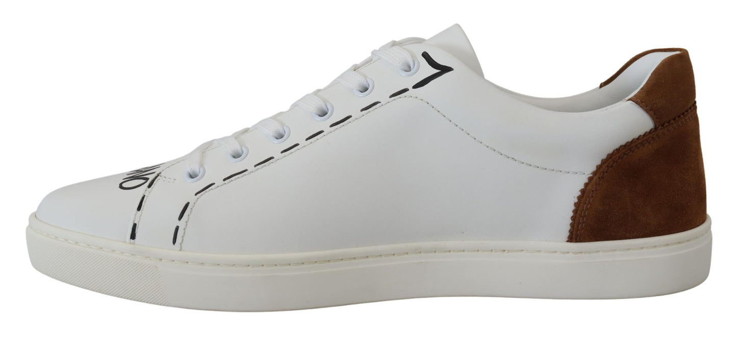 Elegant White Leather Casual Sneakers