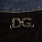 Elegant Floral Lace Front Denim