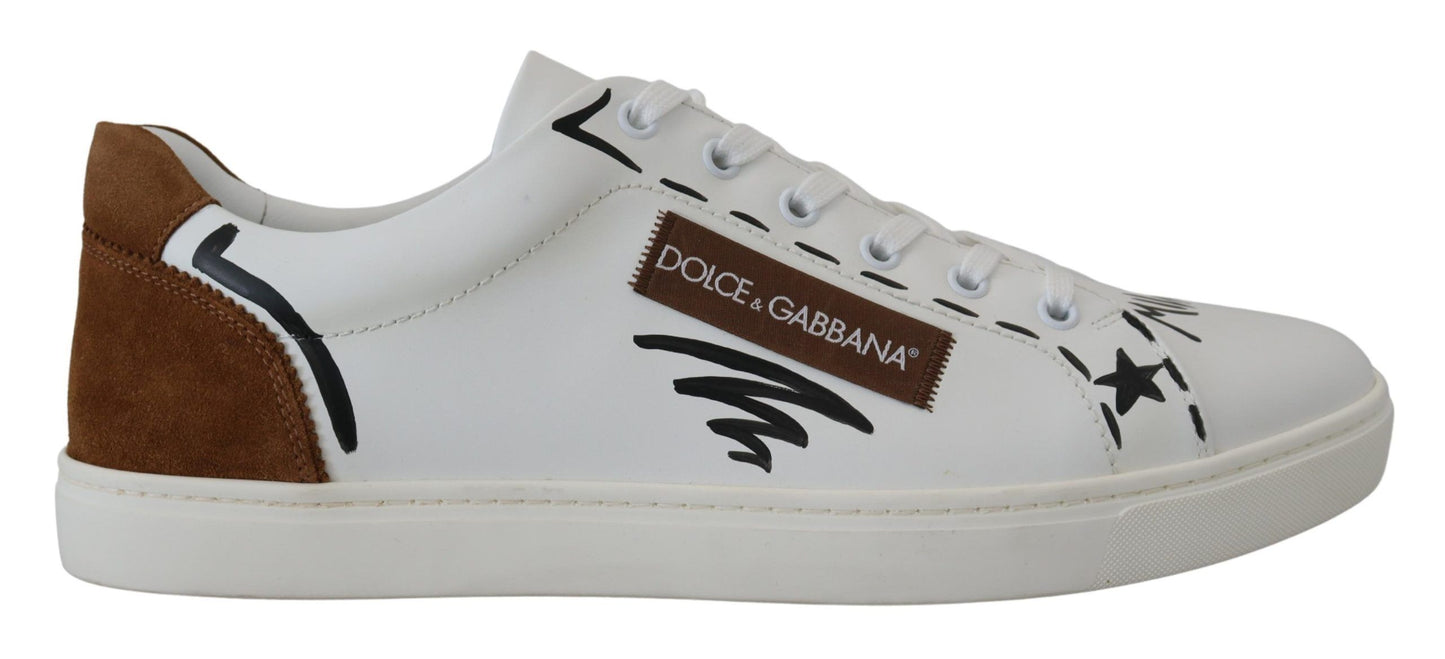 Elegant White Leather Casual Sneakers