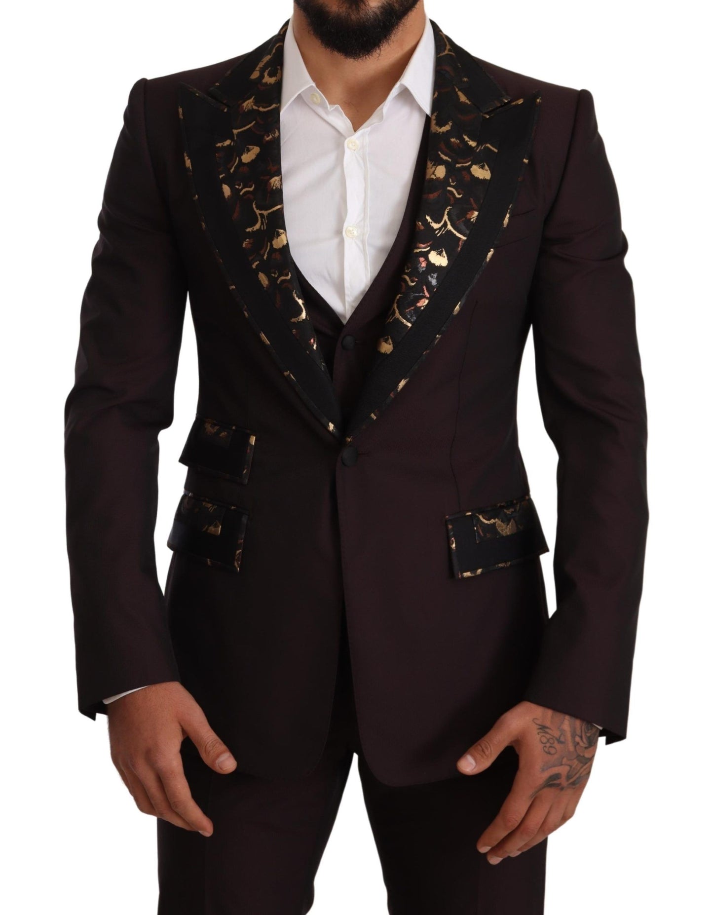 Elegant Purple Slim Fit 3-Piece Suit