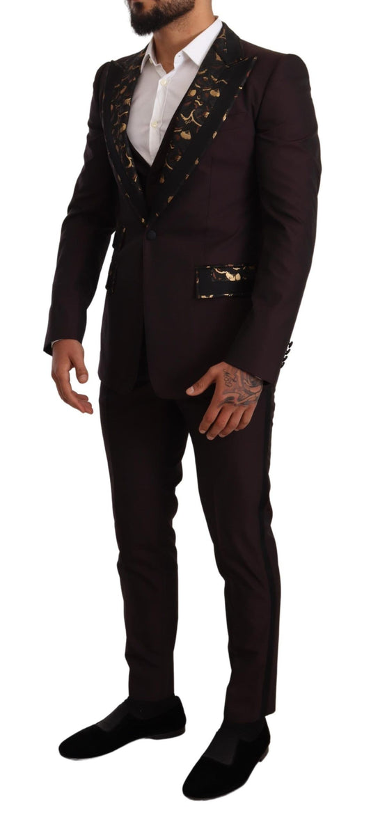 Elegant Purple Slim Fit 3-Piece Suit