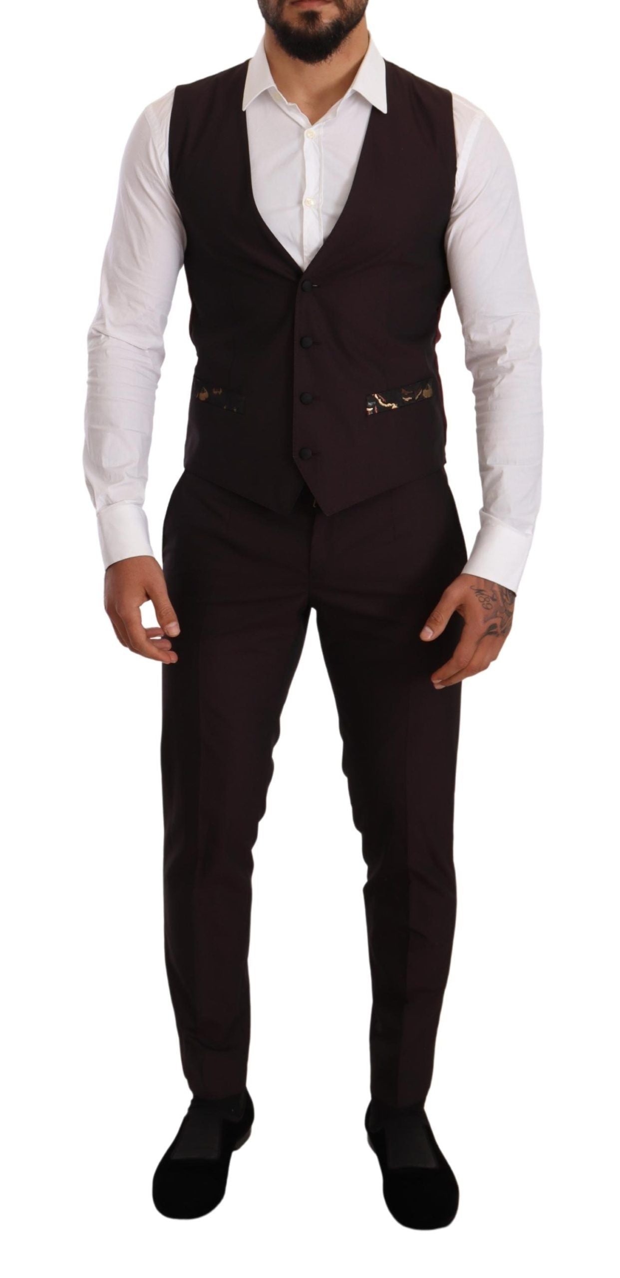 Elegant Purple Slim Fit 3-Piece Suit