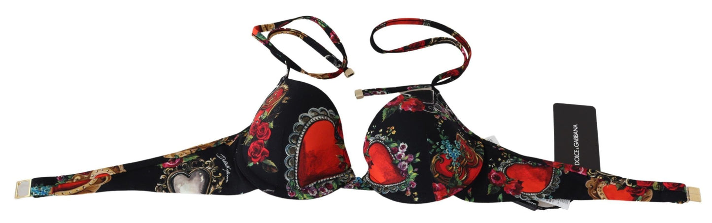 Chic Heart Print Bikini Top - Summer Ready