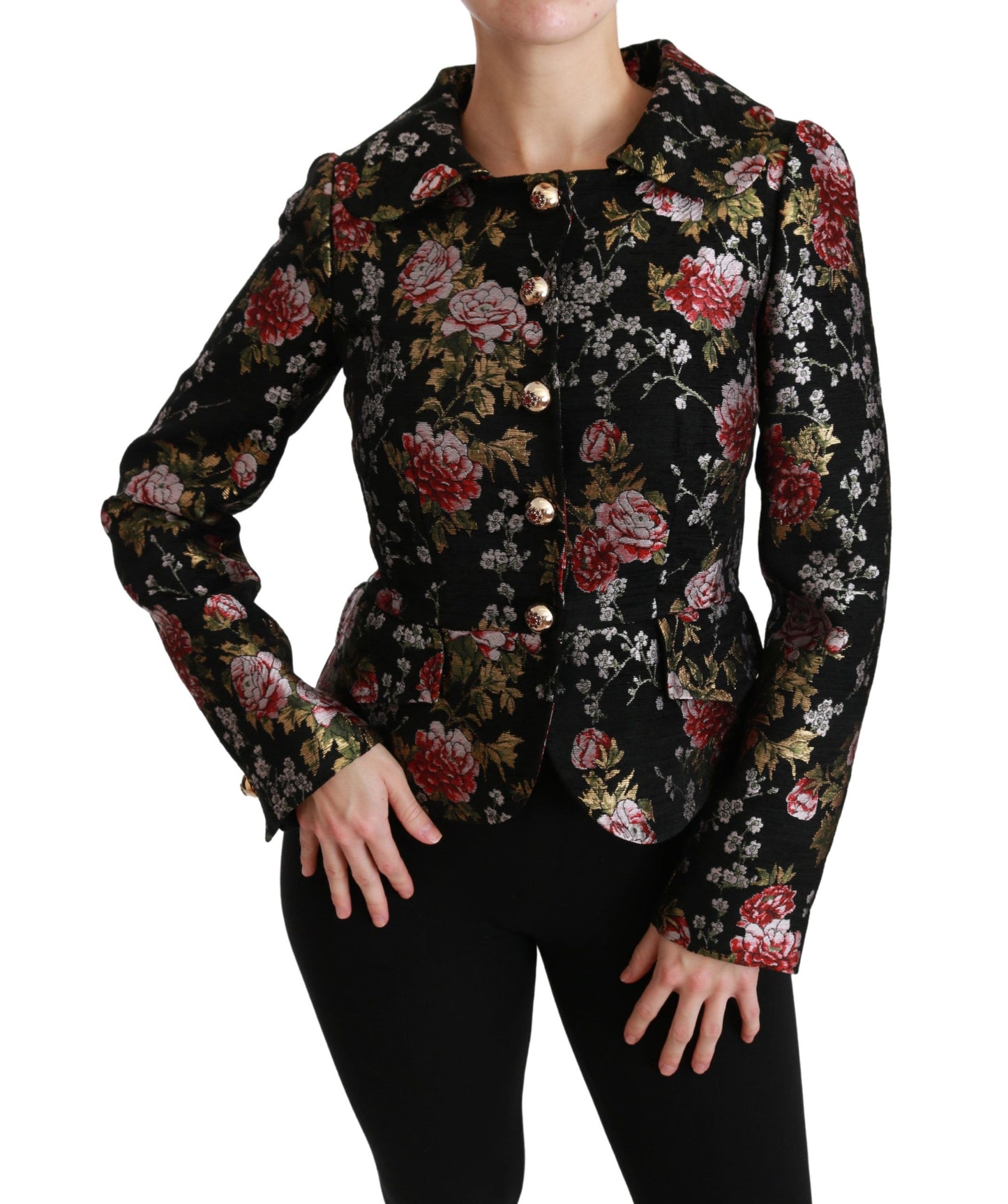 Floral Elegance Single Breasted Jacket