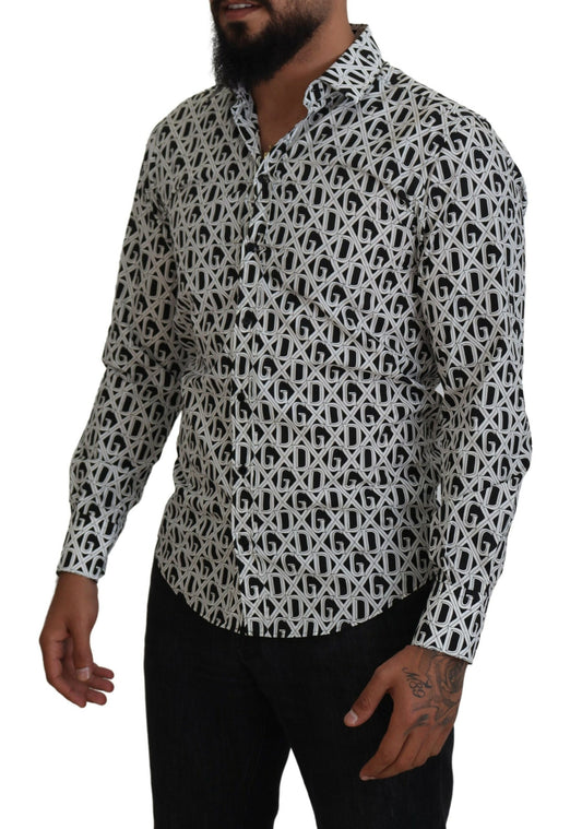 Elegant Slim Fit Logo Print Shirt