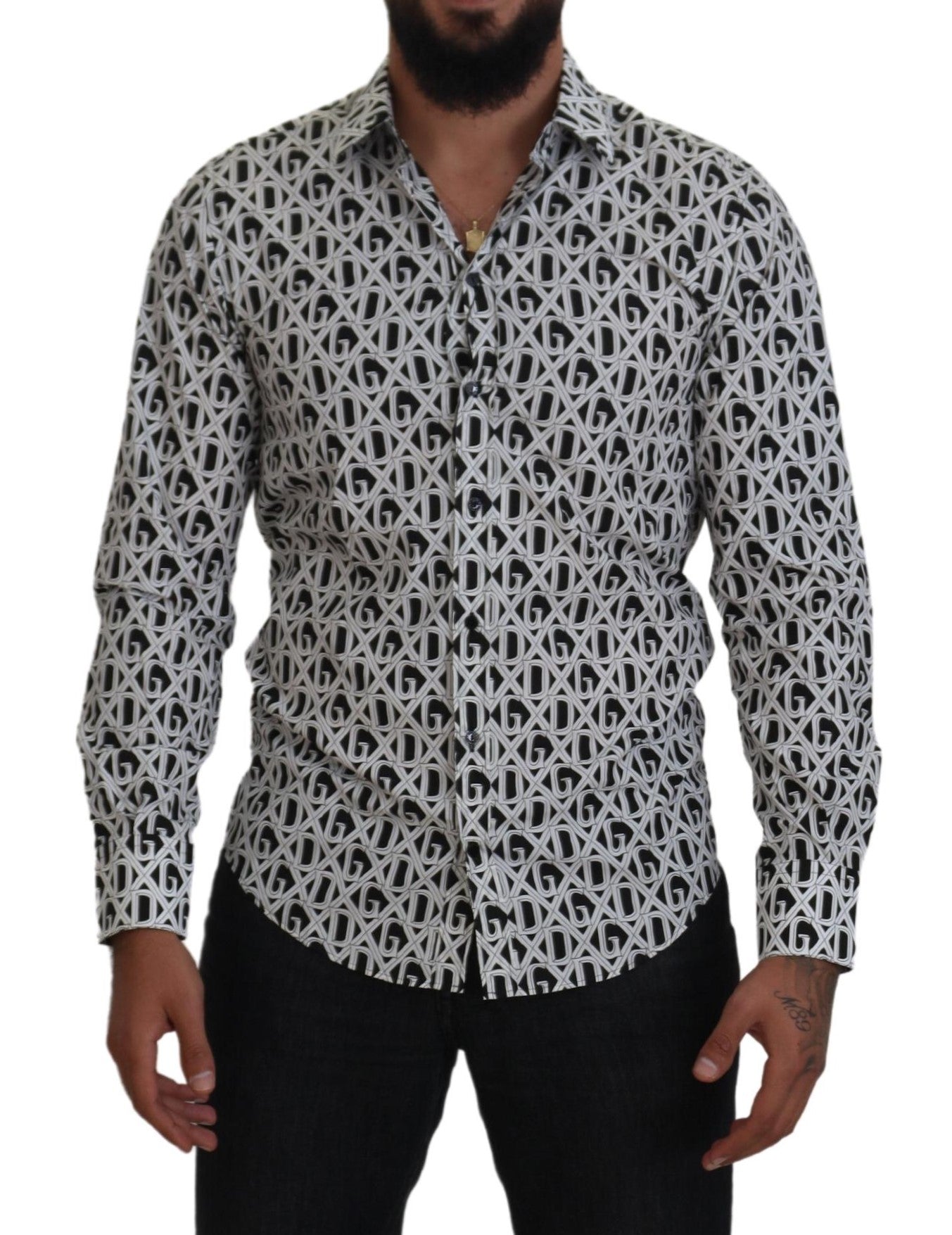 Elegant Slim Fit Logo Print Shirt