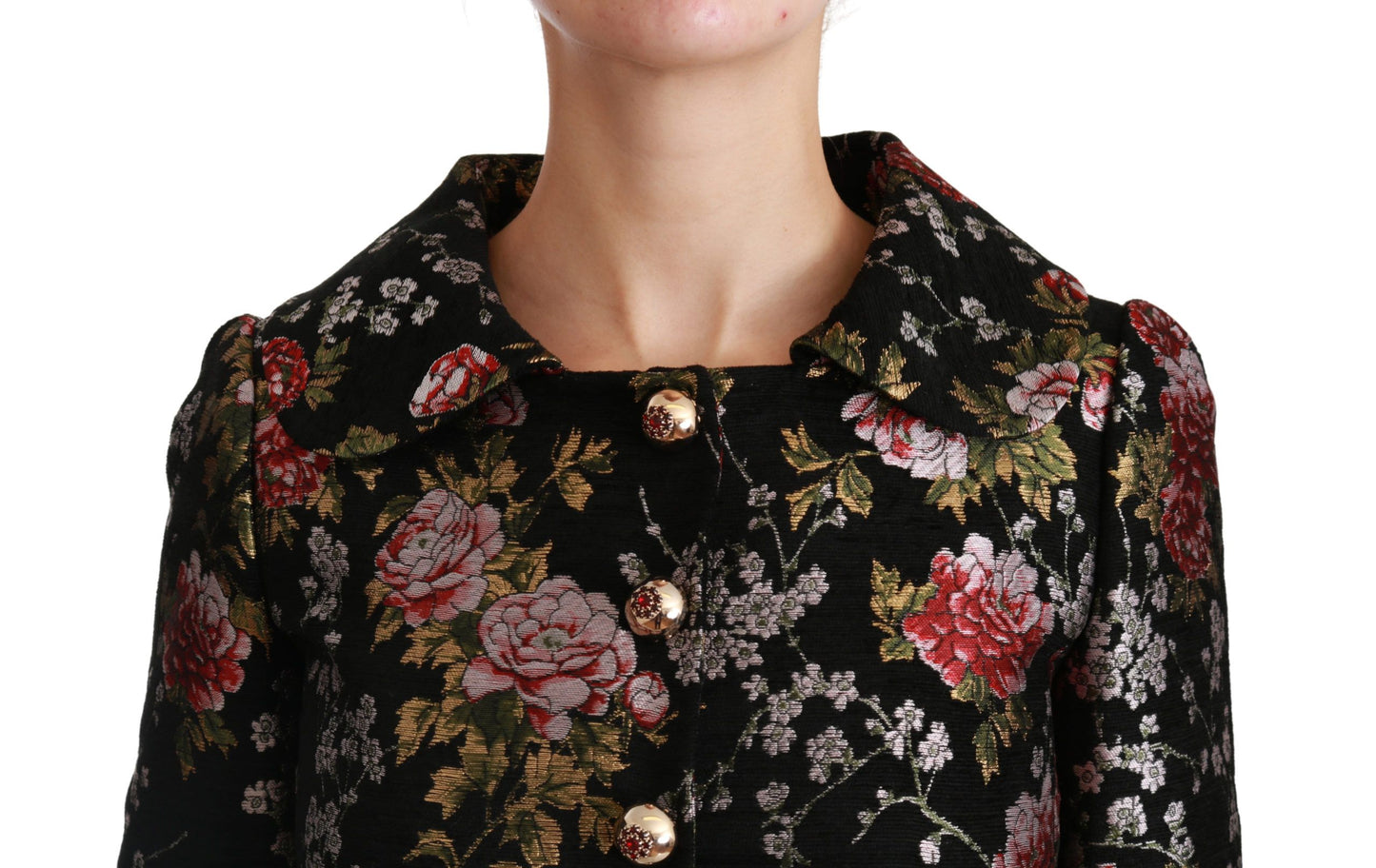 Floral Elegance Single Breasted Jacket